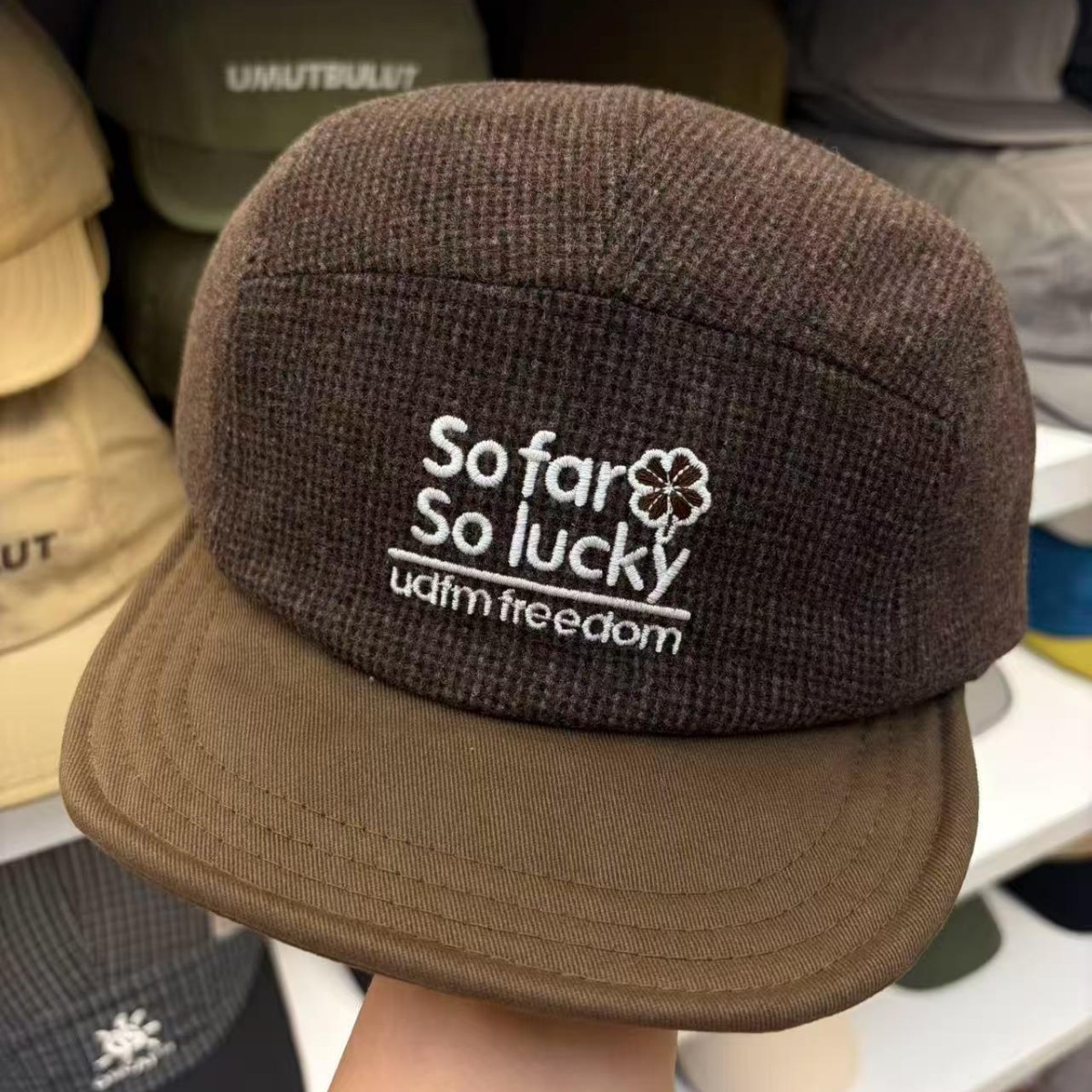 Corduroy Cap 5 Panel - Autumn Winter Baseball Cap Letter Embroidery