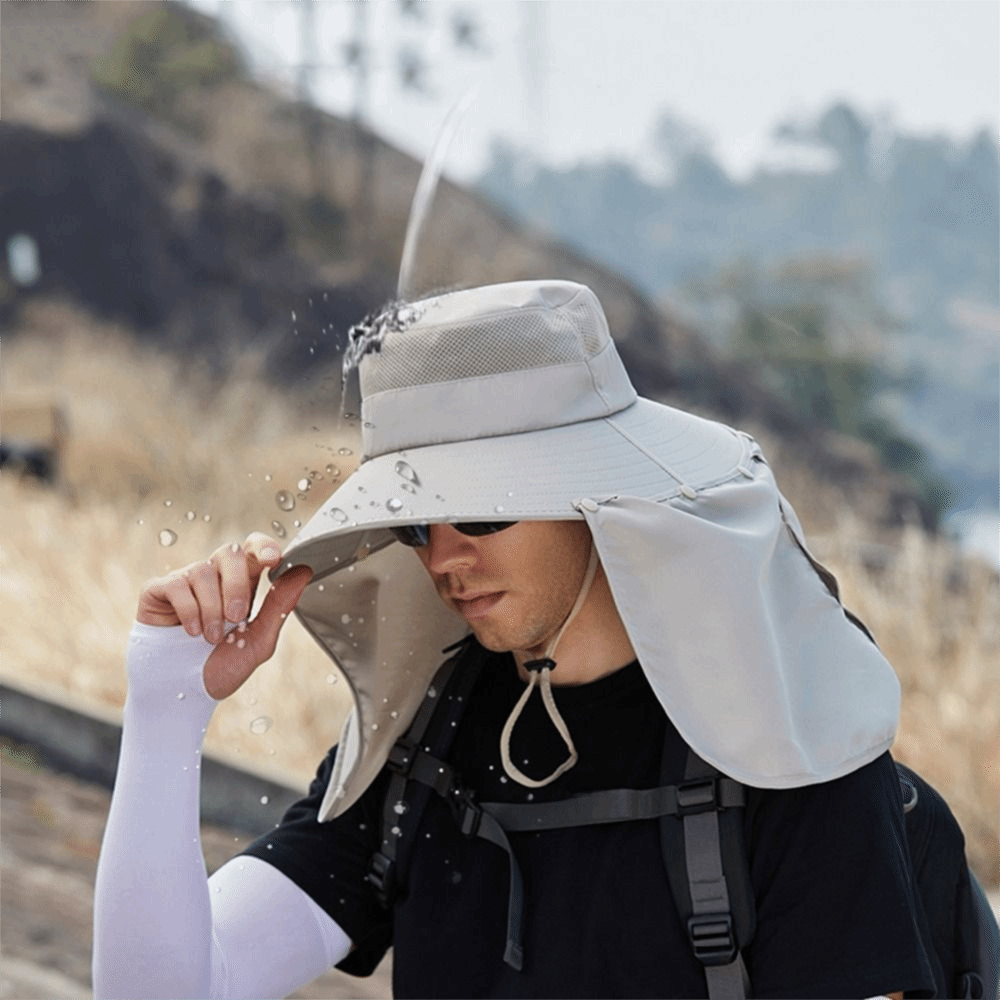 Simple Cloth Men Sun Hat Neck  - đánh giá và giá Bucket Hat Cotton