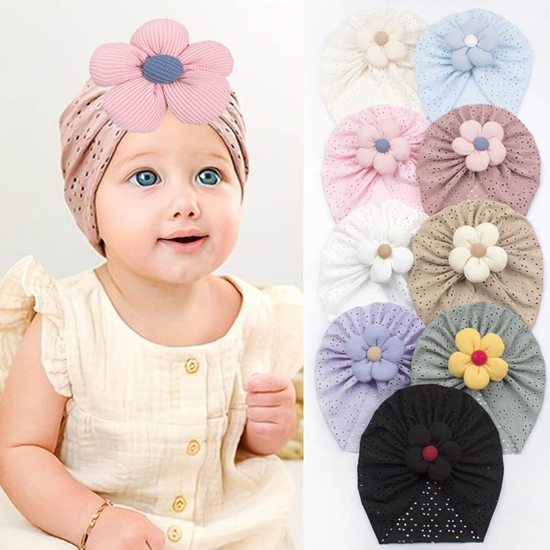 3D Flower Baby Turban Cap Summ - đánh giá và giá Dad Hat Cotton