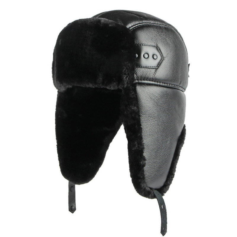 HT4002 Mới PU Da Nga Nón Dày Ấ - đánh giá và giá Winter Trapper Hat