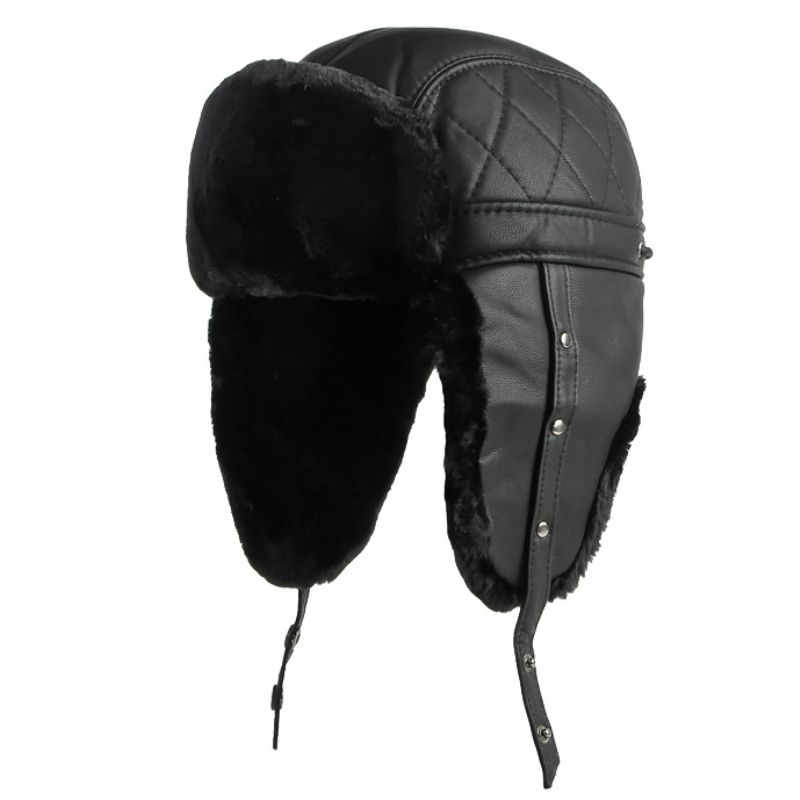 HT4002 Mới PU Da Nga Nón Dày Ấ - đánh giá và giá Winter Trapper Hat