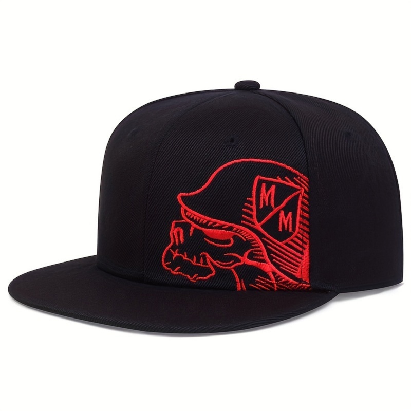 Unisex Skeleton Embroidery Bas - đánh giá và giá Snapback Hat Flat