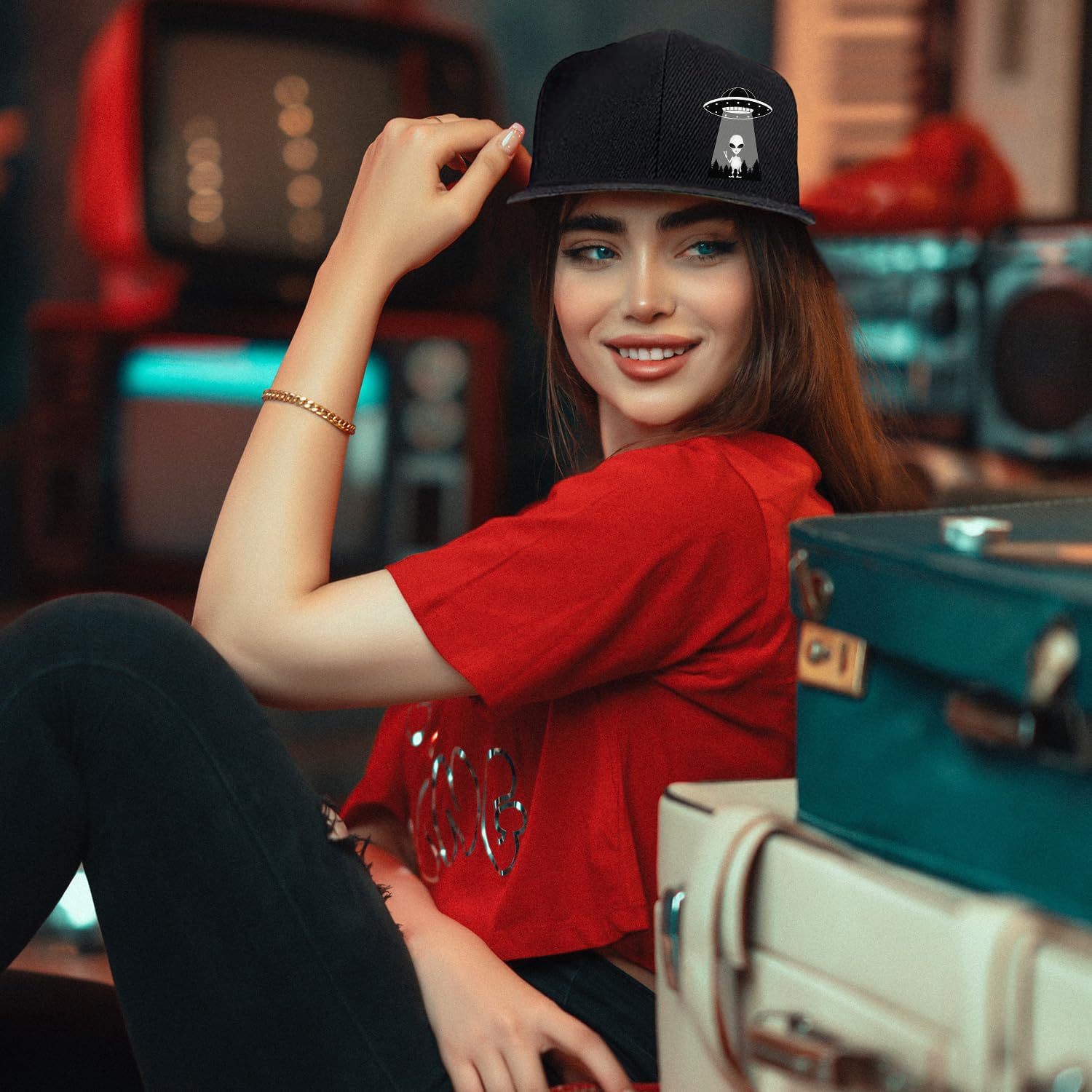 Ufo Aliens Snapback Hats for M - đánh giá và giá Snapback Hat Flat
