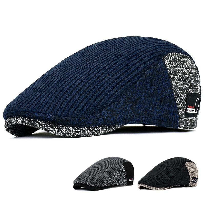 Men Newsboy Hats Thick Autumn  - đánh giá và giá Snapback Hat Flat